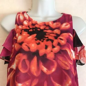 Kensie cold shoulder floral print dress NWT